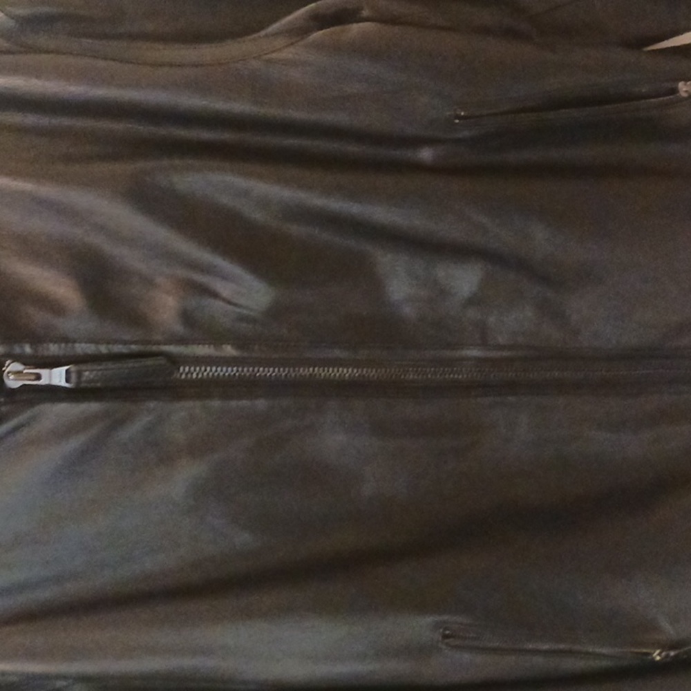 Mark New York Black leather flight/biker jacket.Medium